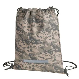 1 Dozen Drawstrings Bag Camo Camouflage Rucksack Backpack With Reflective Strip Army Military Wholesale Bulk