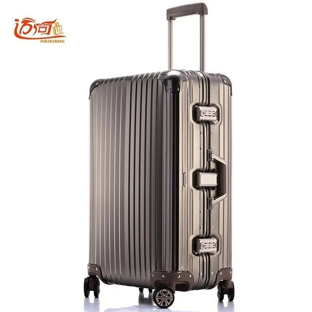 100% Fully Aluminum-Magnesium Alloy Travel Suitcase 20/25 Inch Ladies Luggage Suitcase Man Crash