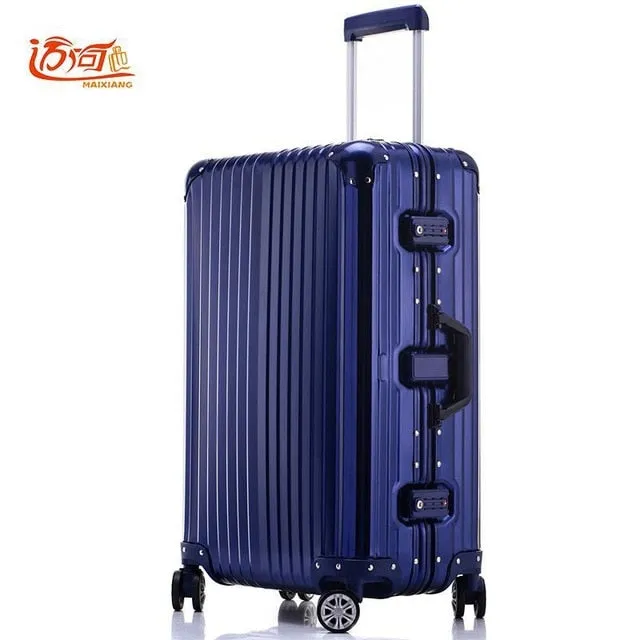 100% Fully Aluminum-Magnesium Alloy Travel Suitcase 20/25 Inch Ladies Luggage Suitcase Man Crash