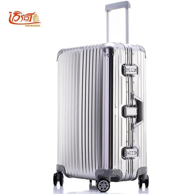 100% Fully Aluminum-Magnesium Alloy Travel Suitcase 20/25 Inch Ladies Luggage Suitcase Man Crash