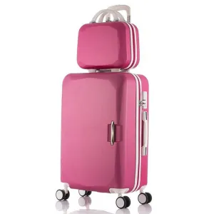 14"20"22"24" Inch Carry-On Suitcase With Wheels Girl And Toddler Pink Luggage Travel Bag Trolley