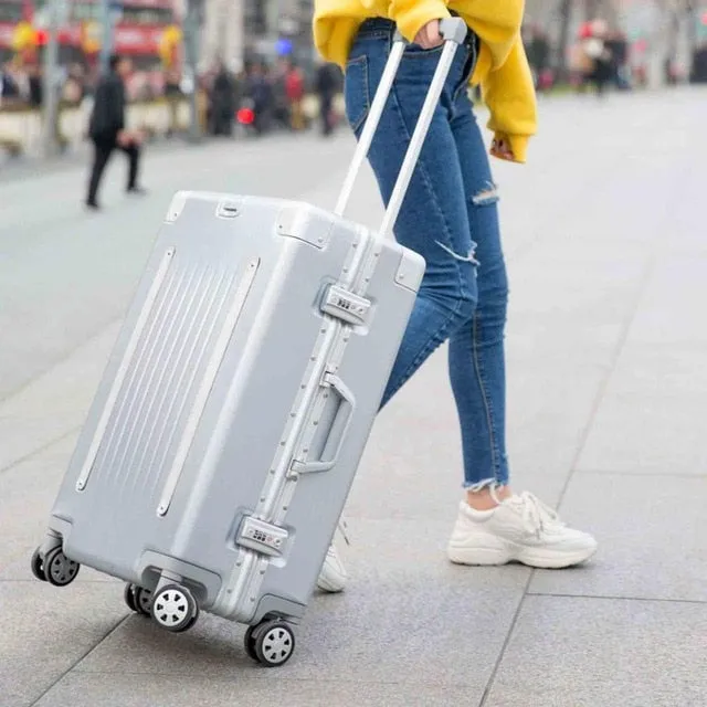 20''24''26''29'' Aluminum Frame Rolling Hardside Luggage  Tsa Suitcases On Wheels Maleta Valise