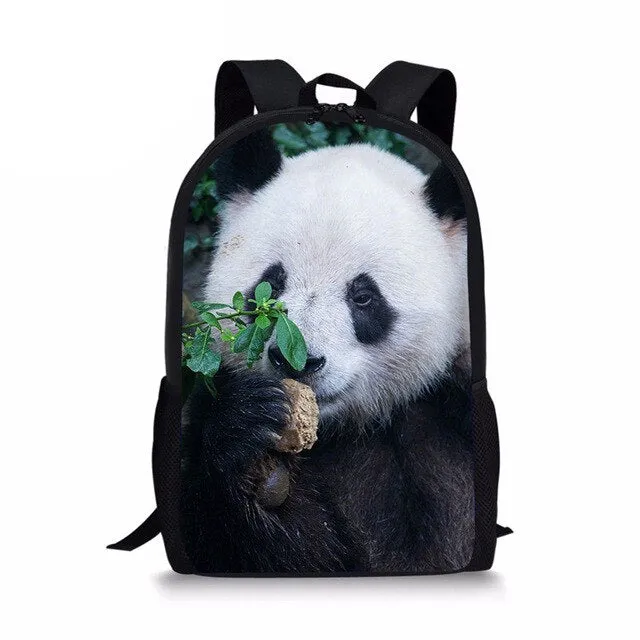 3D Panda Print Men Backpack