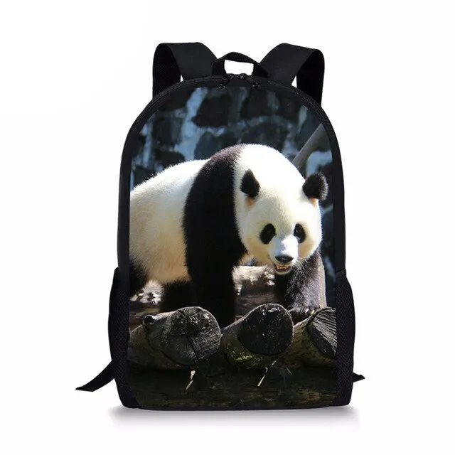 3D Panda Print Men Backpack