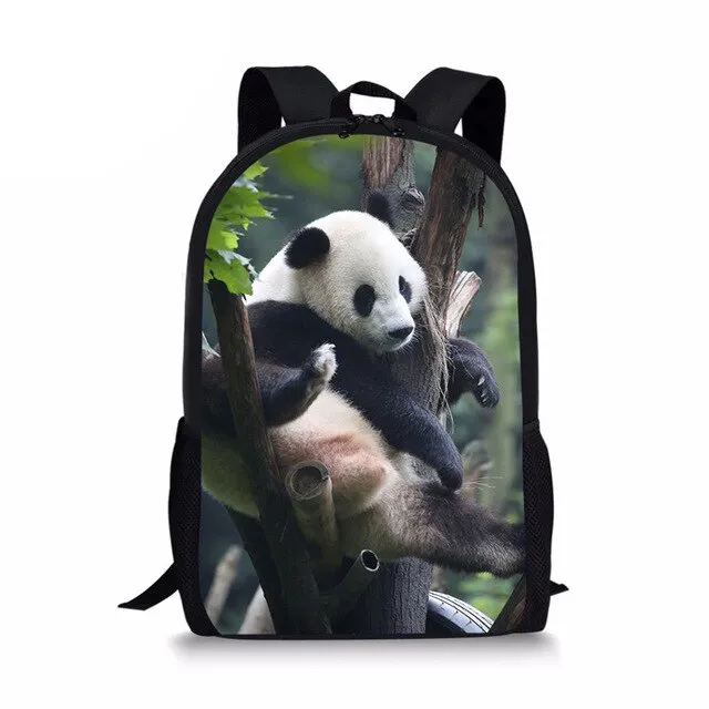 3D Panda Print Men Backpack