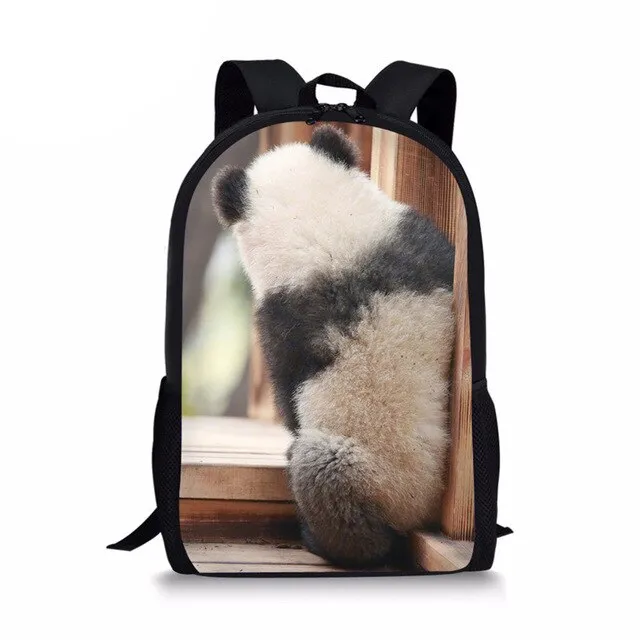 3D Panda Print Men Backpack