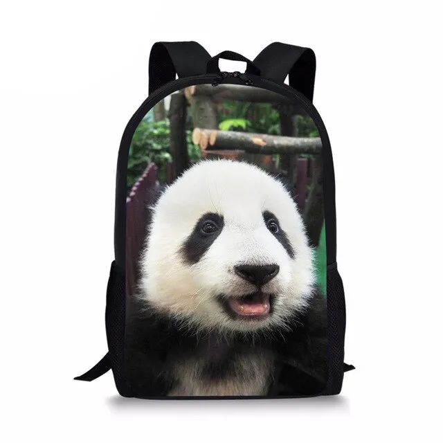 3D Panda Print Men Backpack