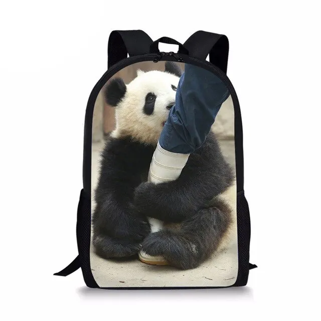 3D Panda Print Men Backpack