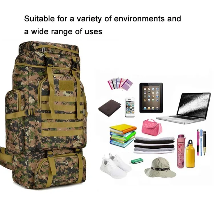 56-75L Large Capacity Travel Hiking Bag Waterproof and Scratch-resistant Backpack(Acu Camouflage)