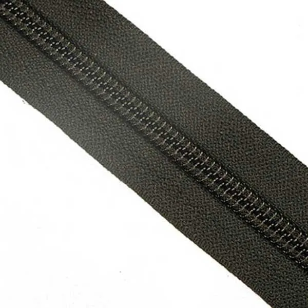 #8 Nylon Coil Zipper Tape Black - By the Yard