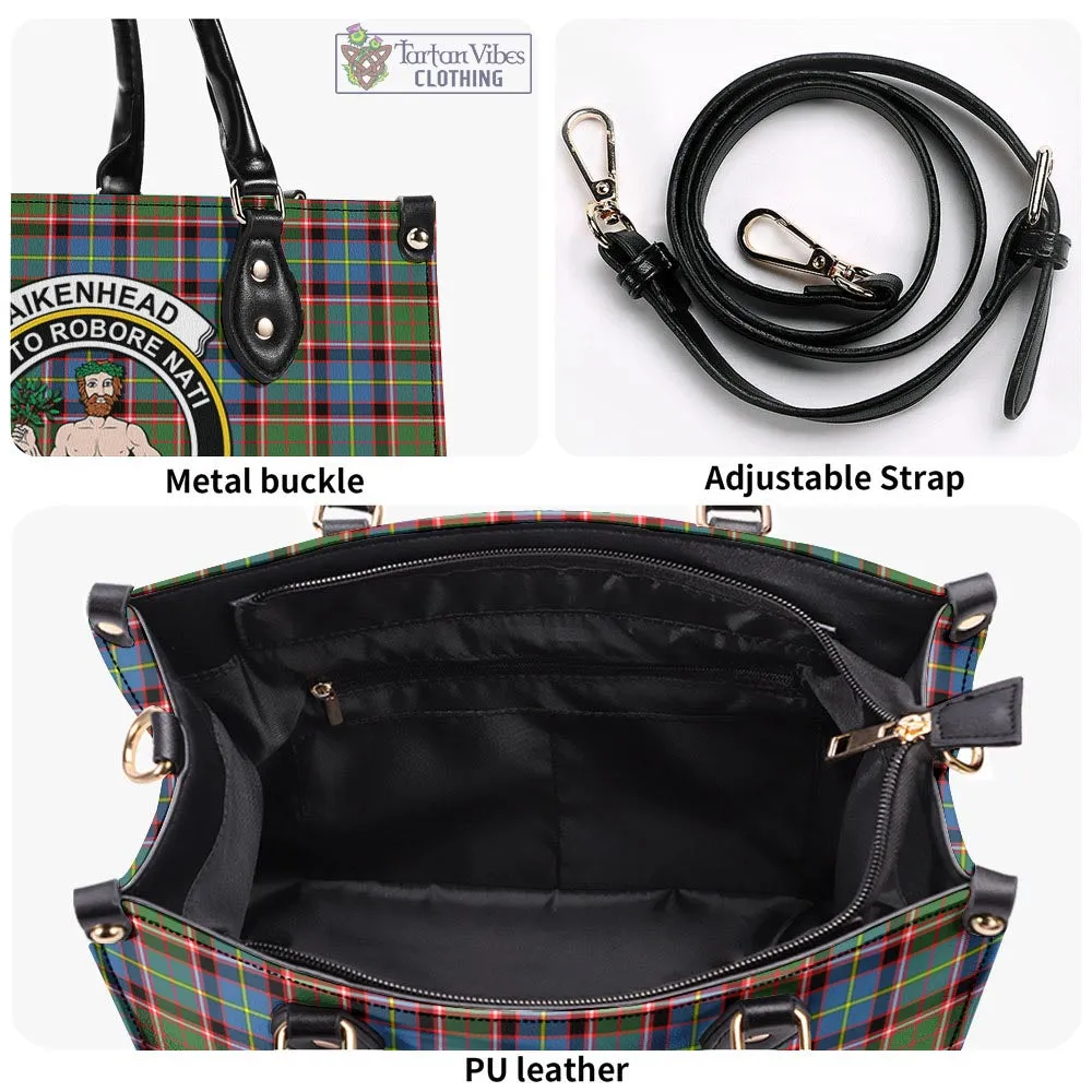 Aikenhead Tartan Luxury Leather Handbags with Family Crest