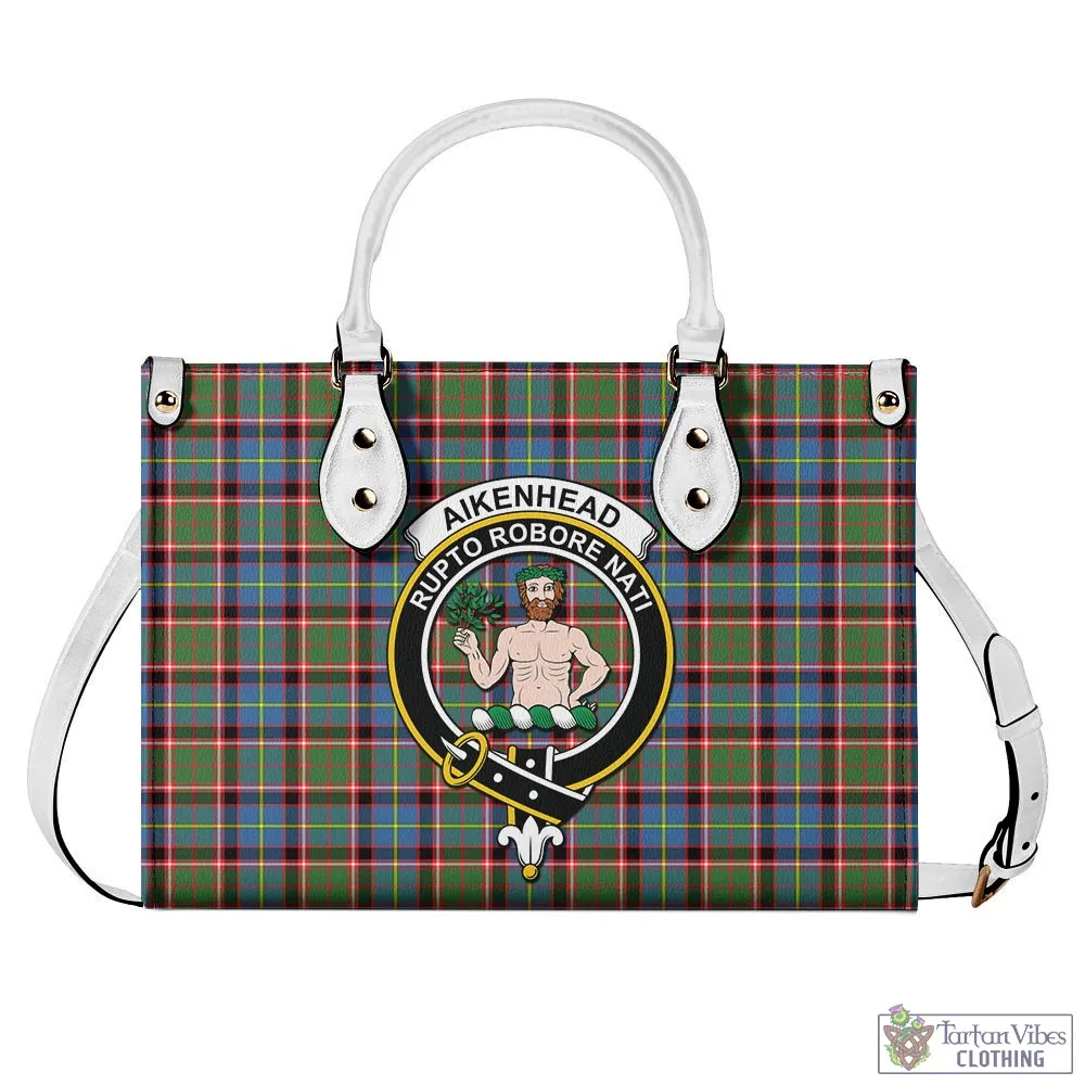 Aikenhead Tartan Luxury Leather Handbags with Family Crest