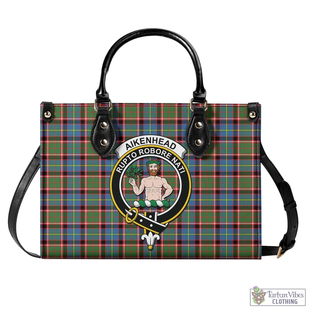 Aikenhead Tartan Luxury Leather Handbags with Family Crest