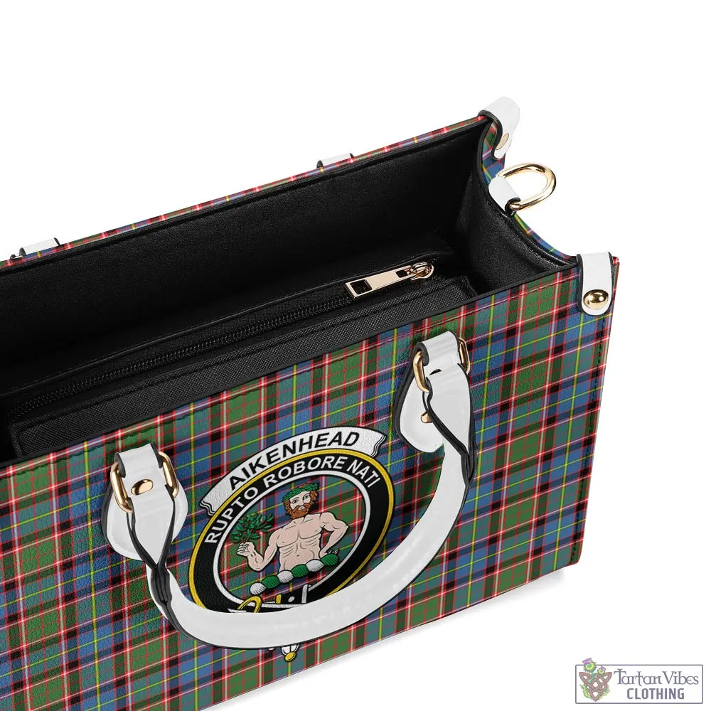 Aikenhead Tartan Luxury Leather Handbags with Family Crest