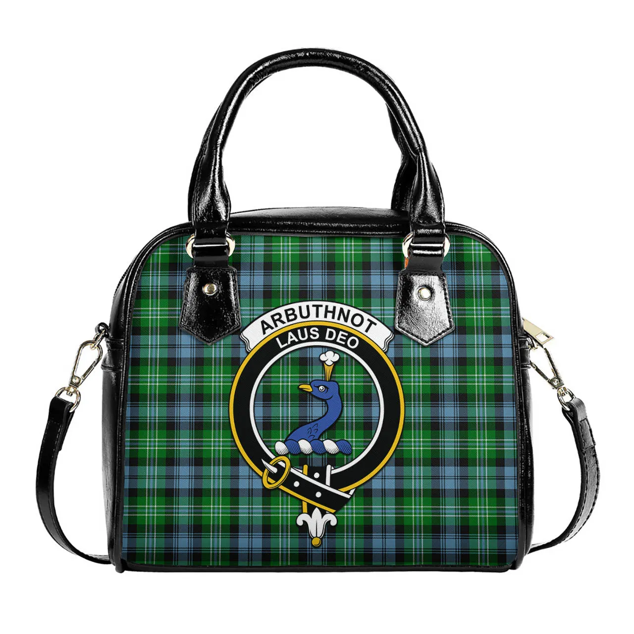 Arbuthnot Ancient Tartan Shoulder Handbags with Family Crest