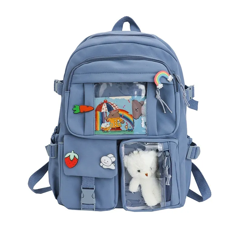 Back to school backpack Cute Backpacks Waterproof Multi-Pocket Nylon For Student Female Girls Kawaii Laptop Book Pack Mochilas