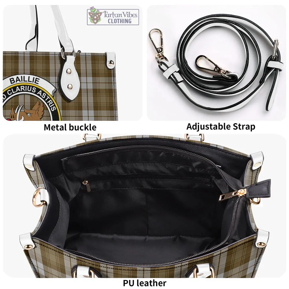 Baillie Dress Tartan Luxury Leather Handbags with Family Crest