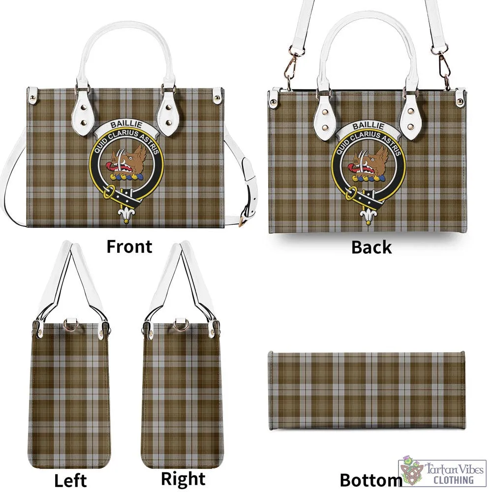 Baillie Dress Tartan Luxury Leather Handbags with Family Crest