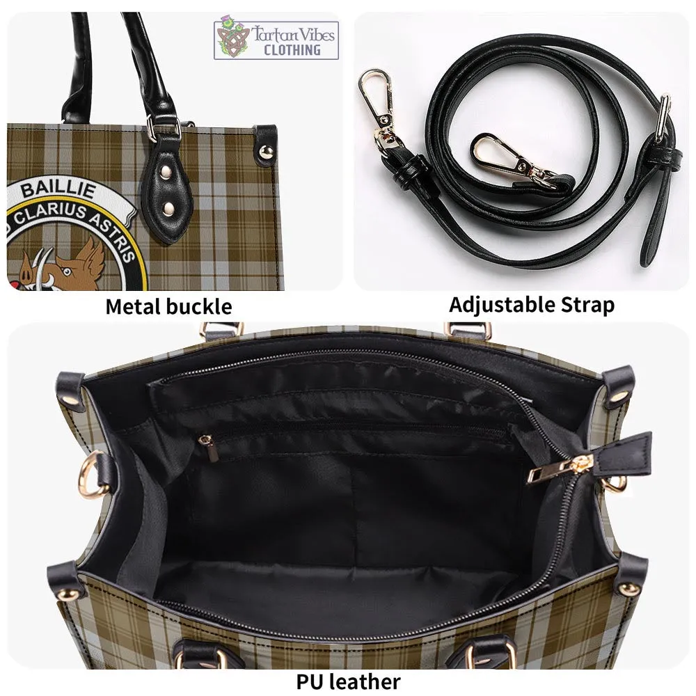 Baillie Dress Tartan Luxury Leather Handbags with Family Crest