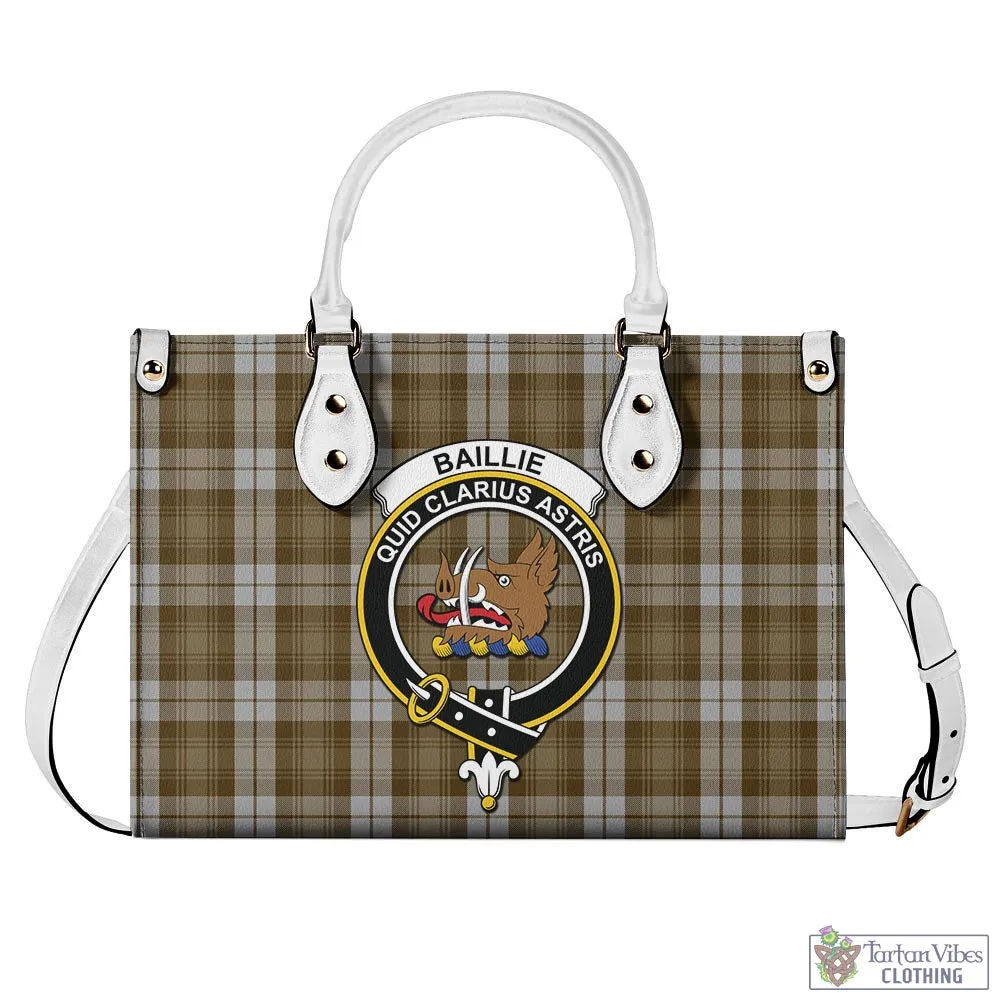 Baillie Dress Tartan Luxury Leather Handbags with Family Crest