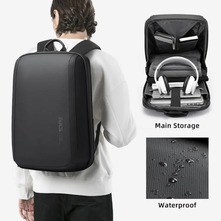 BANGE BG-2809 Men Backpack Leisure Business Student Large Capacity Computer Bag(Black)