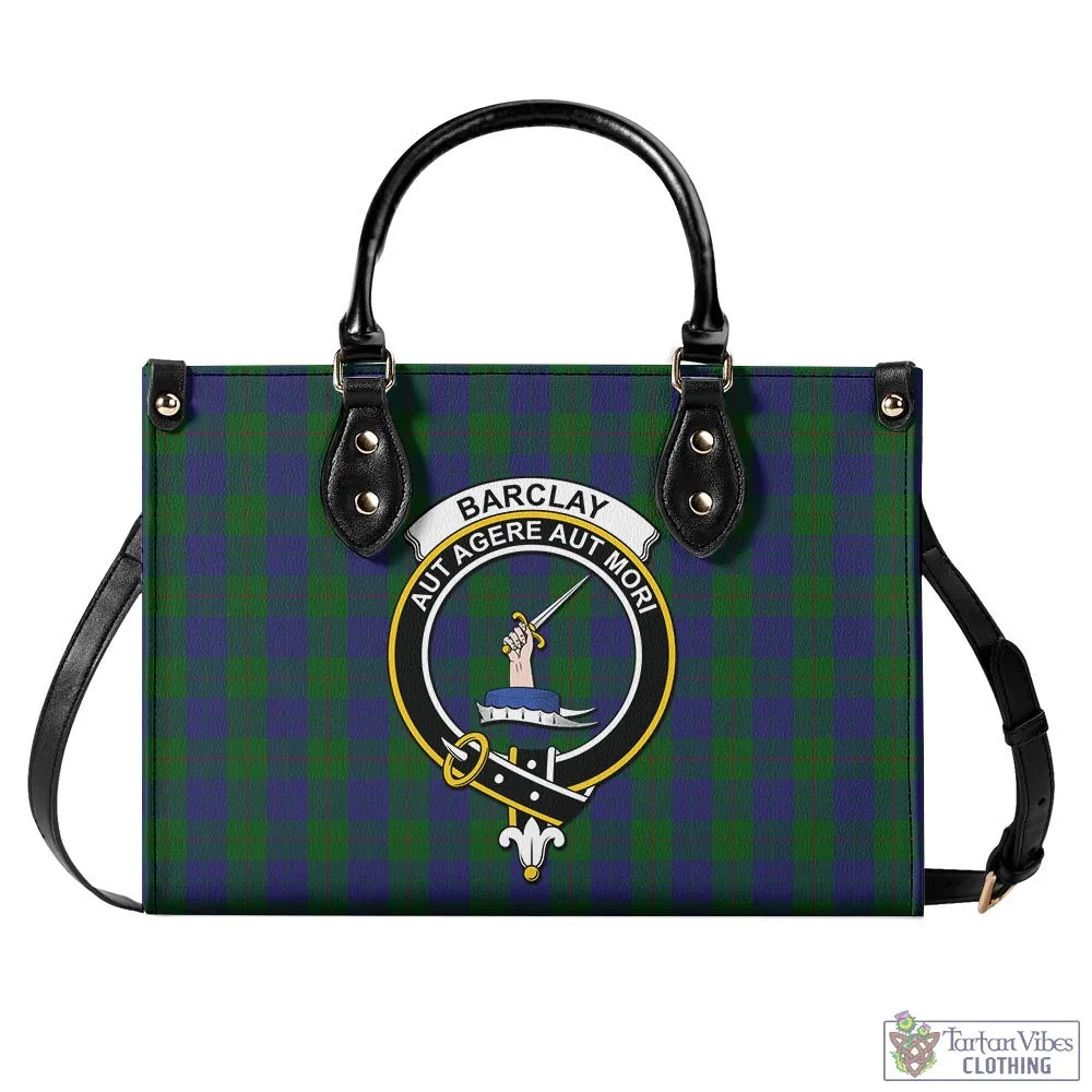 Barclay Tartan Luxury Leather Handbags with Family Crest