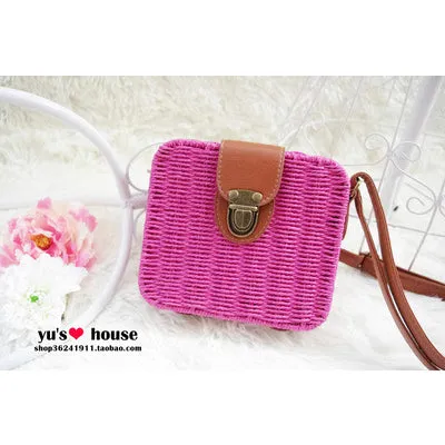 Beach Box Straw Woven Shoulder Bag