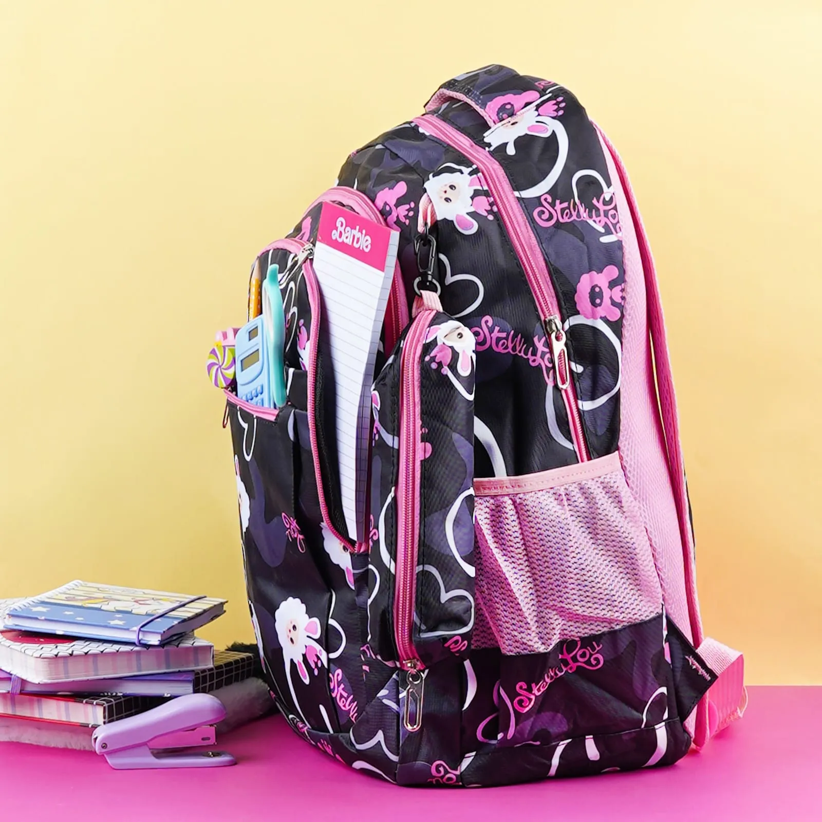 Black Cute Backpack With Pouch