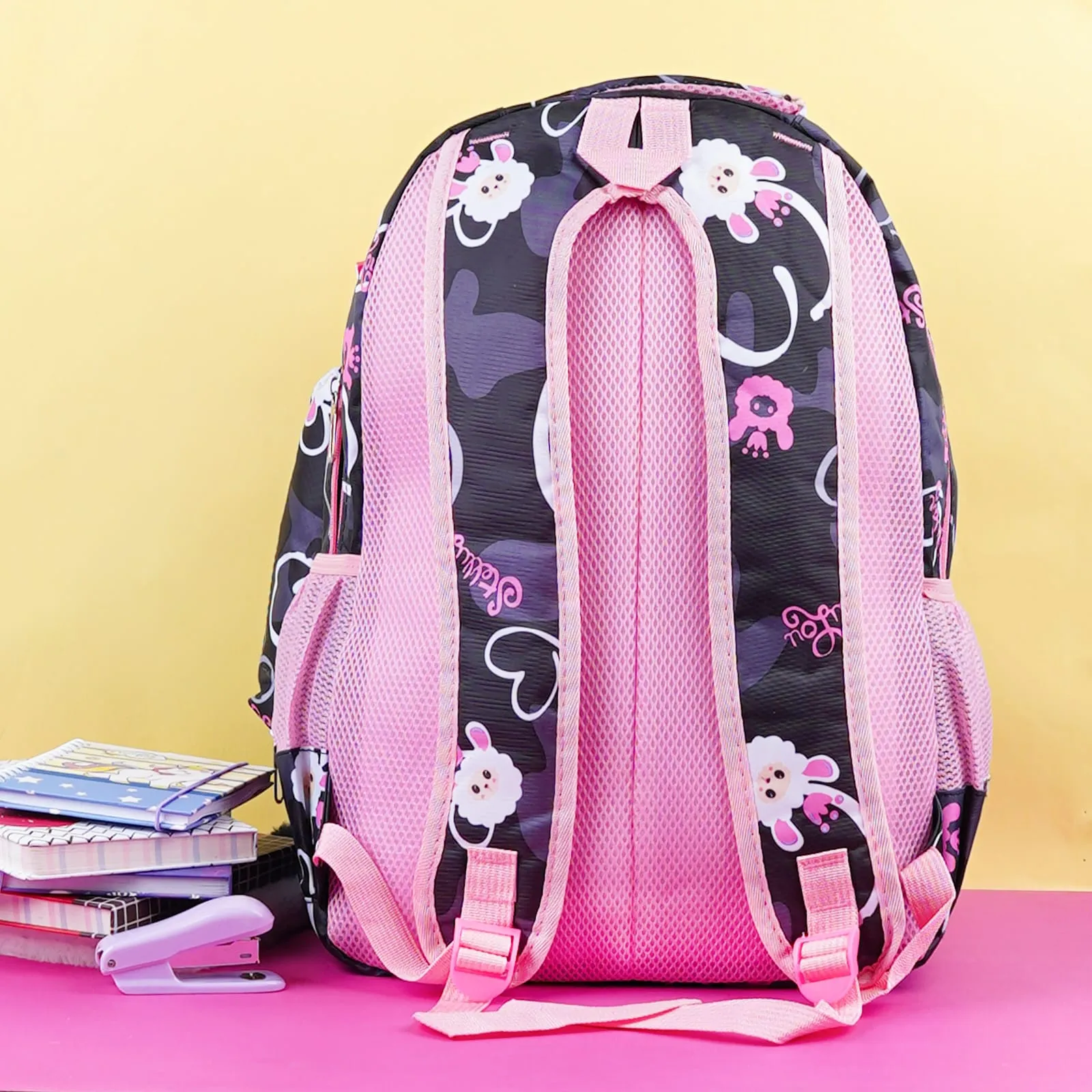 Black Cute Backpack With Pouch