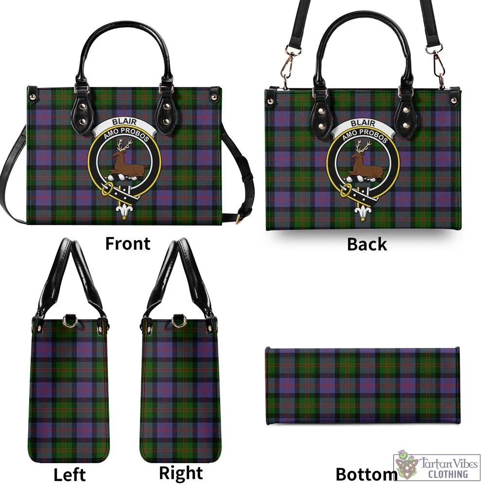 Blair Modern Tartan Luxury Leather Handbags with Family Crest