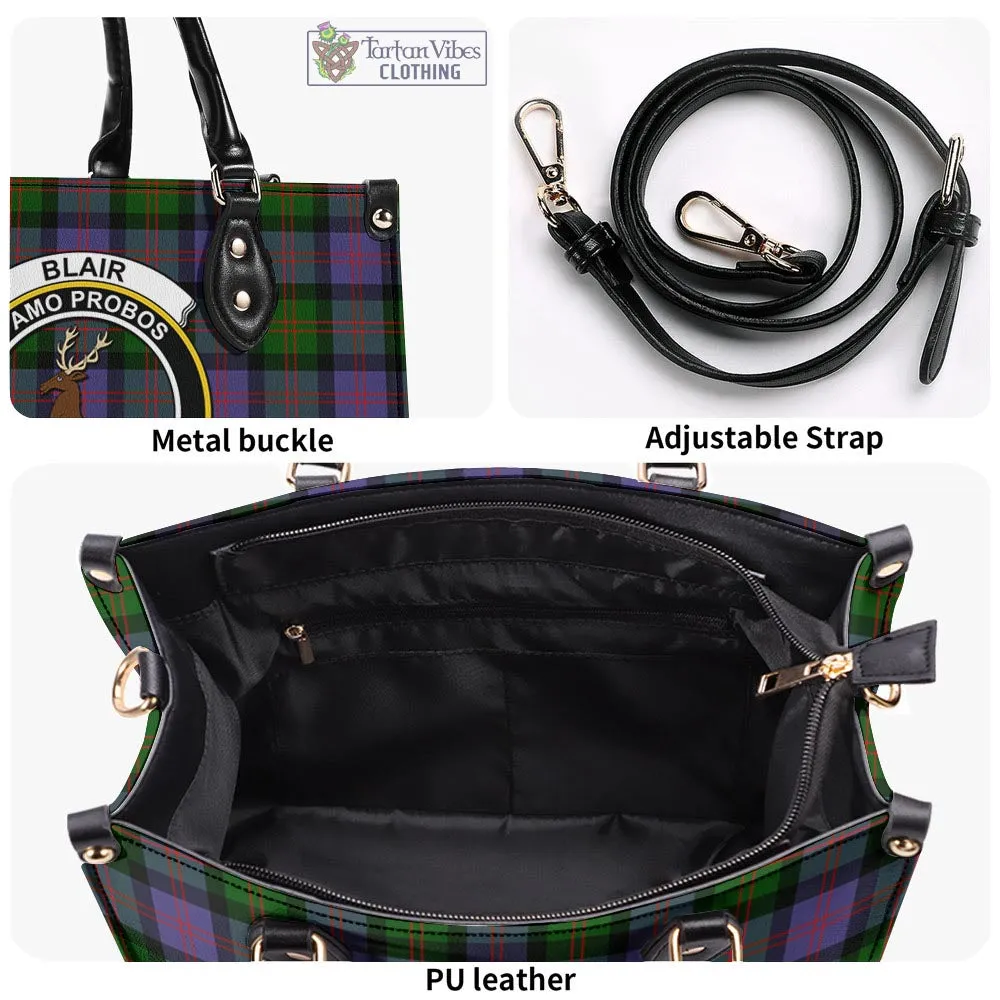 Blair Modern Tartan Luxury Leather Handbags with Family Crest