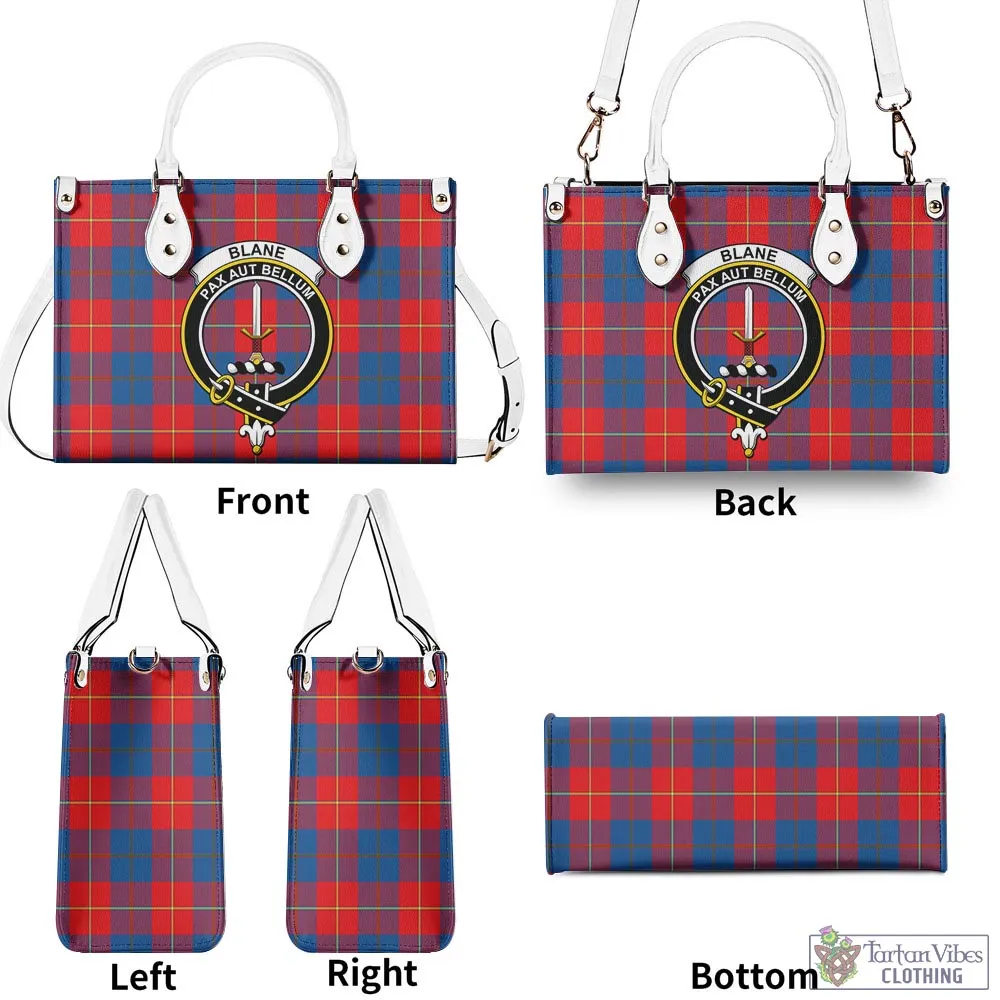 Blane Tartan Luxury Leather Handbags with Family Crest