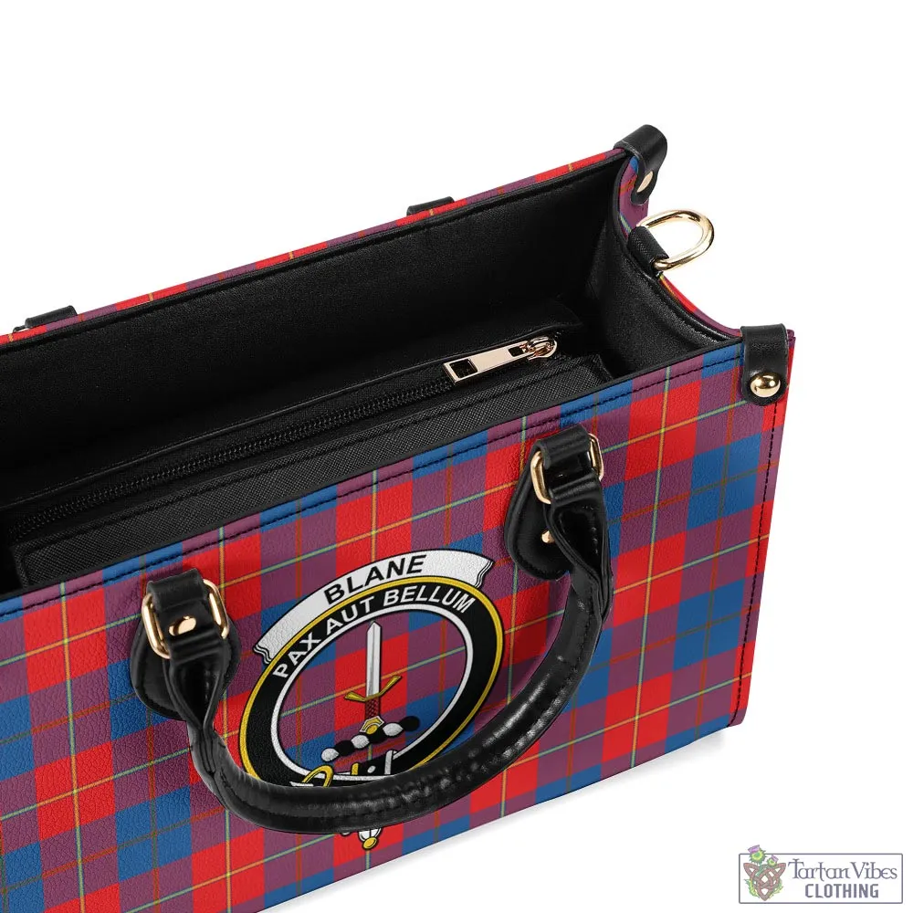 Blane Tartan Luxury Leather Handbags with Family Crest