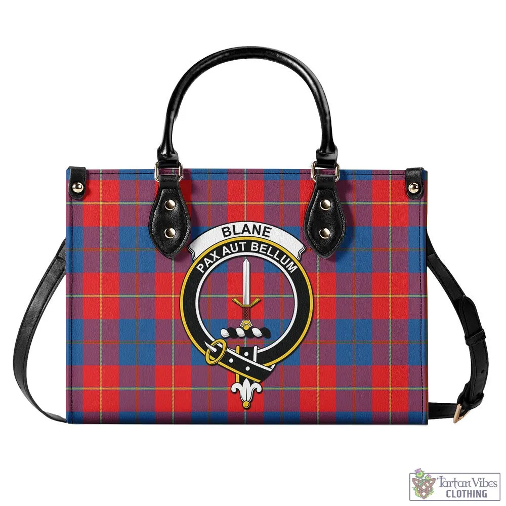 Blane Tartan Luxury Leather Handbags with Family Crest