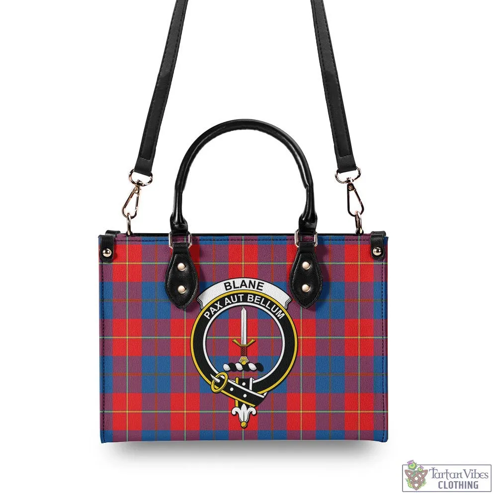 Blane Tartan Luxury Leather Handbags with Family Crest