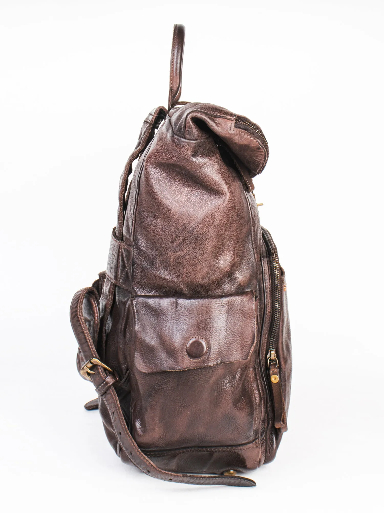 Brown Leather Backpack By Art N Vintage