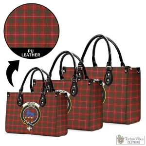 Bruce Tartan Luxury Leather Handbags with Family Crest