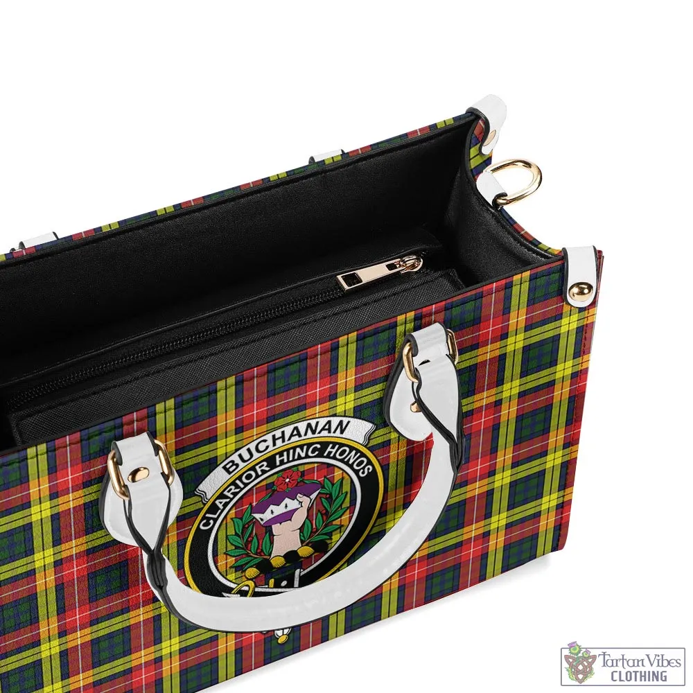 Buchanan Modern Tartan Luxury Leather Handbags with Family Crest