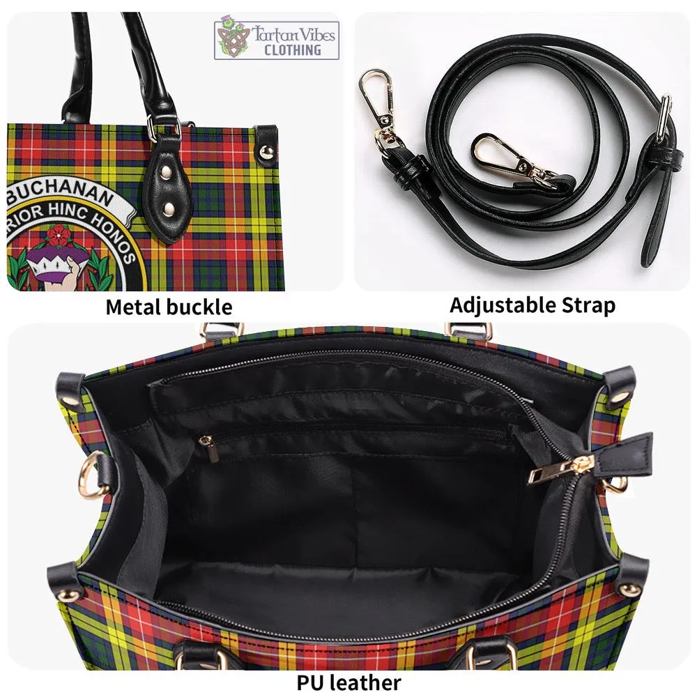 Buchanan Modern Tartan Luxury Leather Handbags with Family Crest