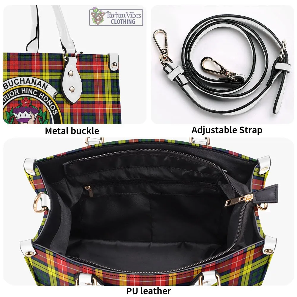 Buchanan Modern Tartan Luxury Leather Handbags with Family Crest