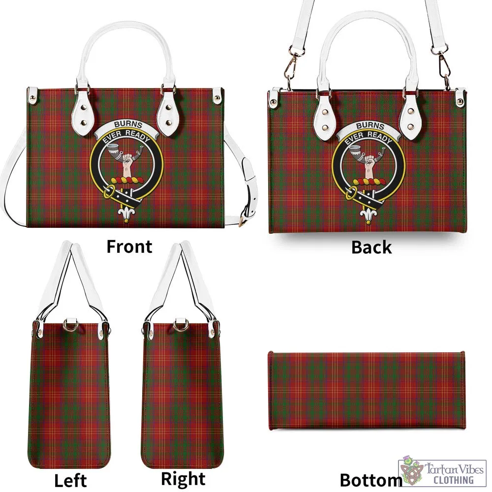 Burns Tartan Luxury Leather Handbags with Family Crest