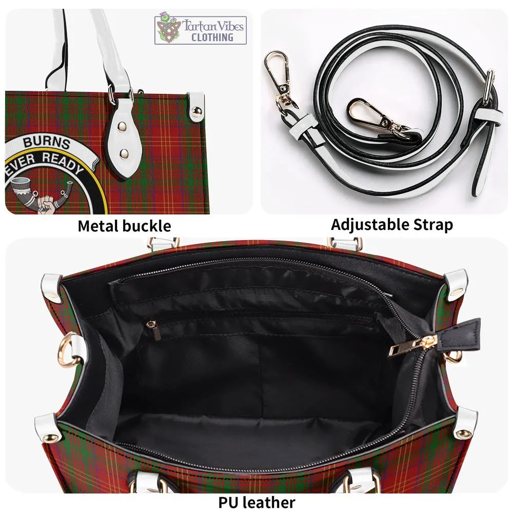 Burns Tartan Luxury Leather Handbags with Family Crest