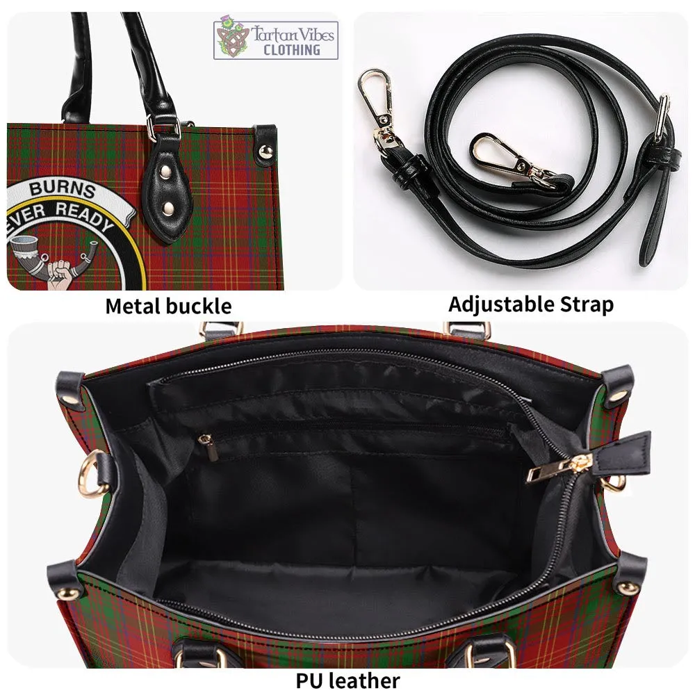 Burns Tartan Luxury Leather Handbags with Family Crest