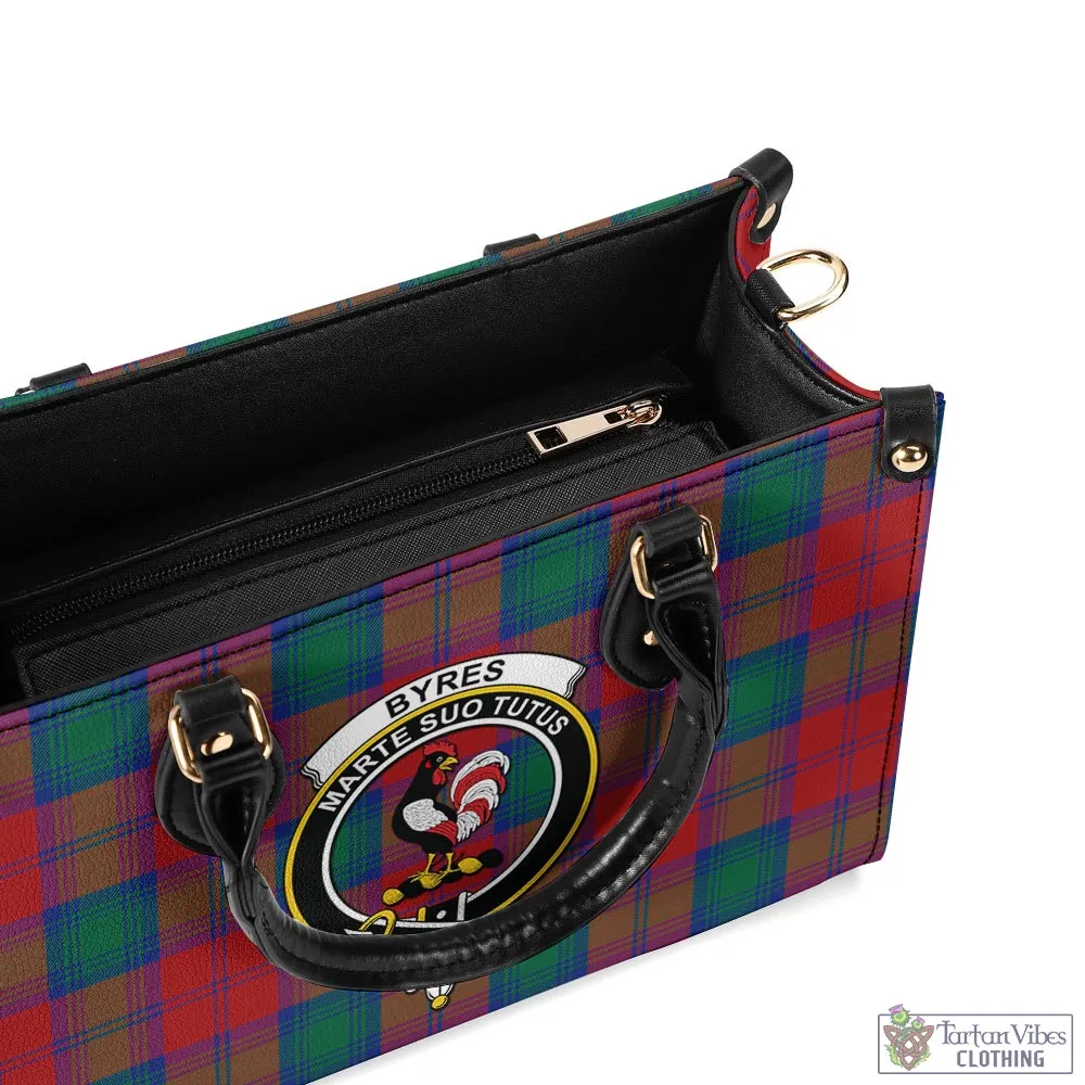 Byres (Byses) Tartan Luxury Leather Handbags with Family Crest