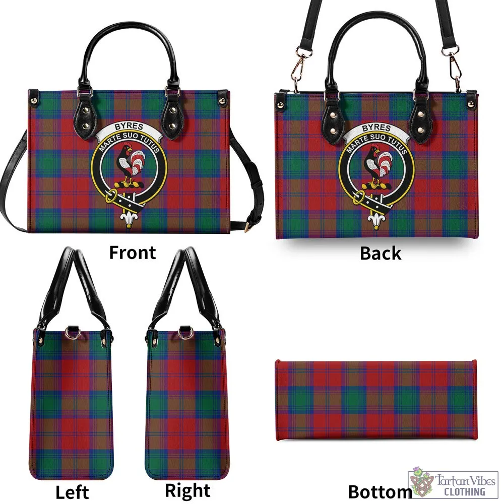 Byres (Byses) Tartan Luxury Leather Handbags with Family Crest