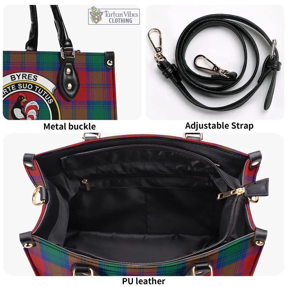 Byres (Byses) Tartan Luxury Leather Handbags with Family Crest