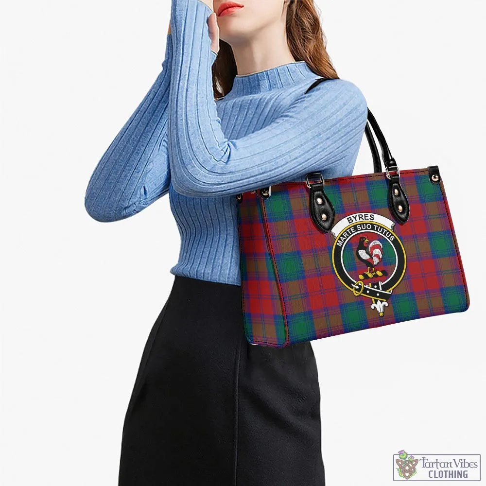 Byres (Byses) Tartan Luxury Leather Handbags with Family Crest