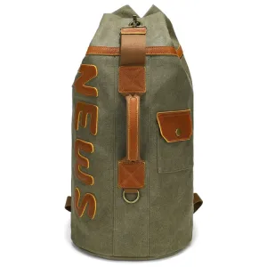 Canvas Large Capacity Casual Men Backpack Retro Outdoor Multifunctional Travel Bag(B22 Army Green)