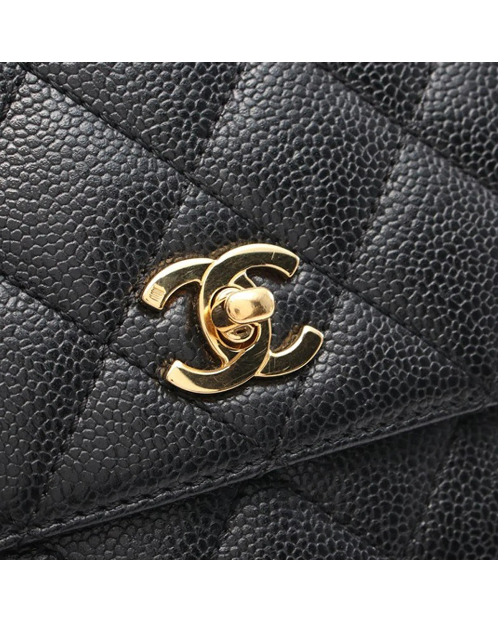 Chic Caviar Leather Top Handle Bag