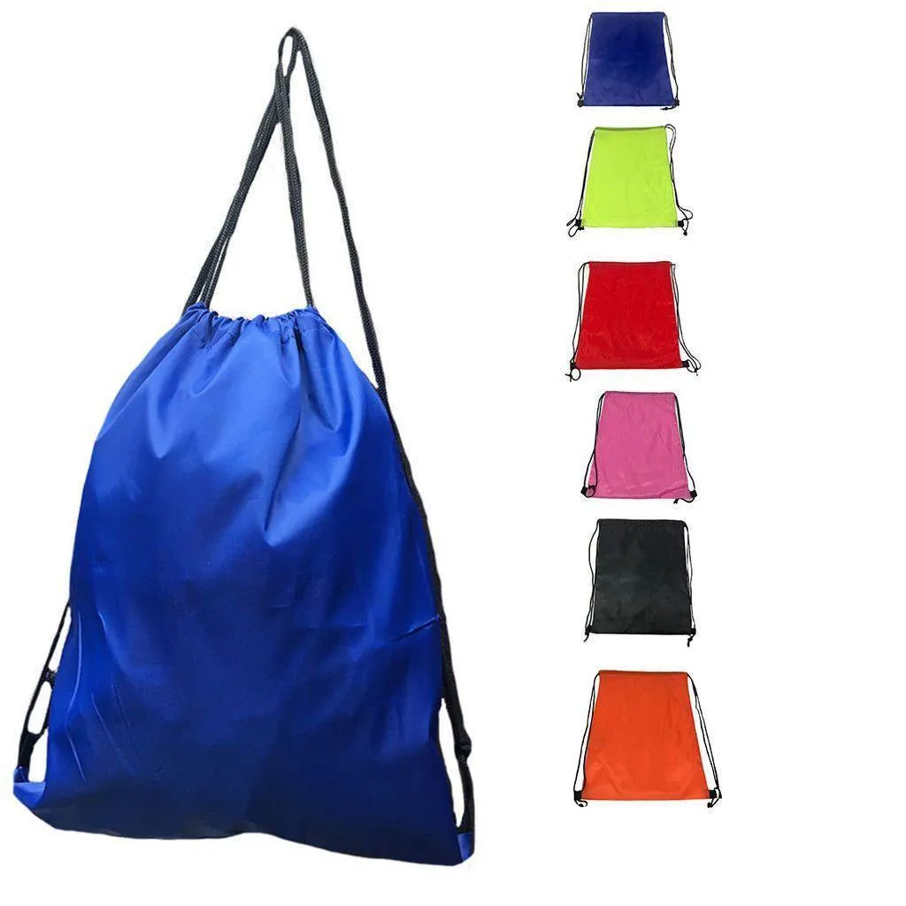 Drawstring Rucksack Sack Cinch Tote Storage Bag Sack For Gym Traveling Work School Adults Kids